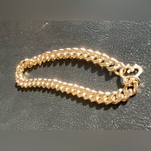 ☘️14k Gold plated link chain bracelet. 8.5 inches, vintage, unisex